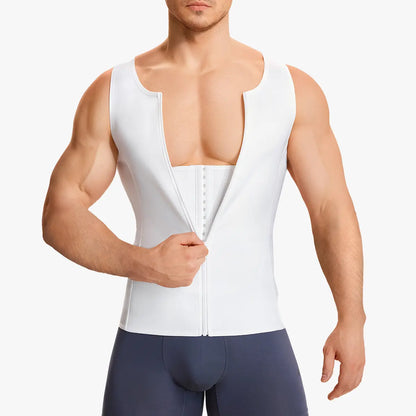 【Nebility】Men'S Waist Trainer Trimmer Compression Vest Steel Bone Support Outdoor Sport Exercise Athletic Shapewear Fitness Zipper Springstatements