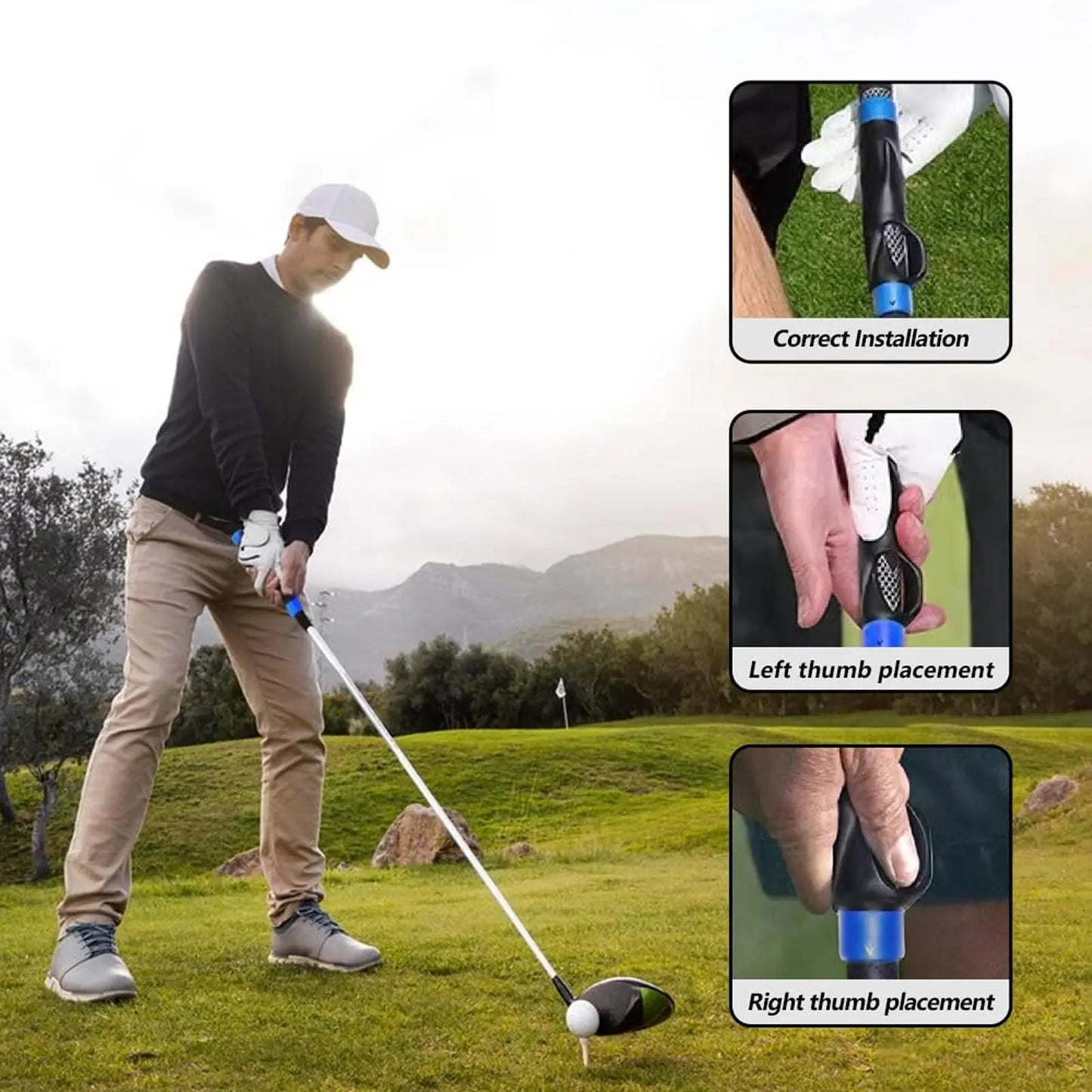 Golf Grip Trainer - 6In Lightweight Right Hand Golf Grip Trainer, Fix Swing Grip, Golf Grip Training Aids, Fix Hand Position & Grasp, Master Correct Grip Posture, Golf Gifts