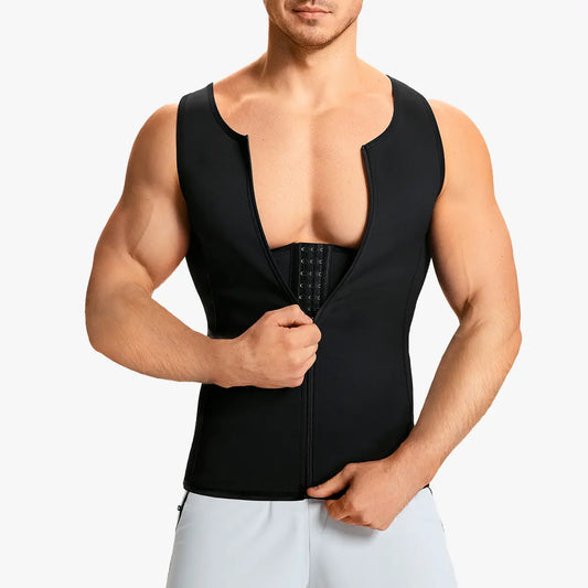 【Nebility】Men'S Waist Trainer Trimmer Compression Vest Steel Bone Support Outdoor Sport Exercise Athletic Shapewear Fitness Zipper Springstatements