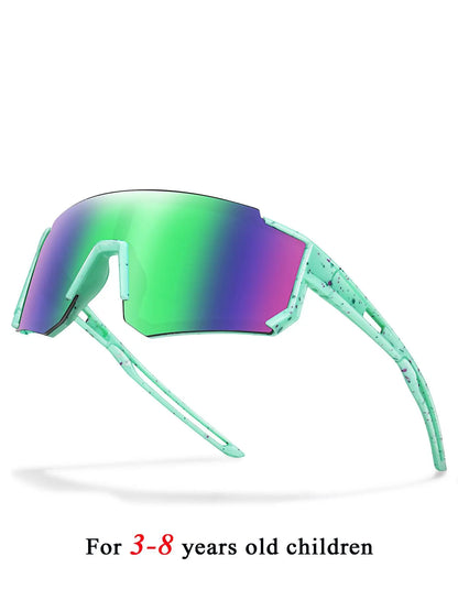 Youth Baseball Sunglasses Kids Outdoor Sports Glasses, Unisex Design, Mirrored Lens, Windproof, for Softball Cycling Hiking Fishing Travel Vacation Beach, Sports Eyewear