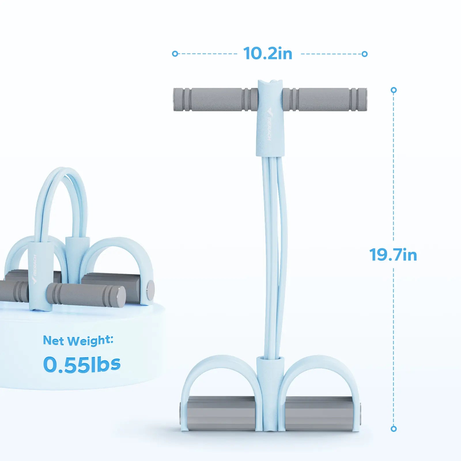 Merach Multifunction Pedal Resistance Band, Elastic Pull Rope Fitness, Full-Body Workout at Home Gym, Exercise Sit-Up, Yoga, Abdominal Training