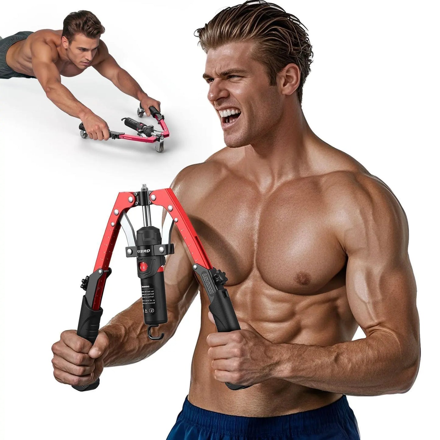 FLYBIRD Chest & Arm Twister with Flex Core Trainer - 15-Level Hydraulic Power Chest Press Machine (22-440Lb) for Upper Body, Portable Resistance Home Fitness Equipment Outdoorfun #Springstatements