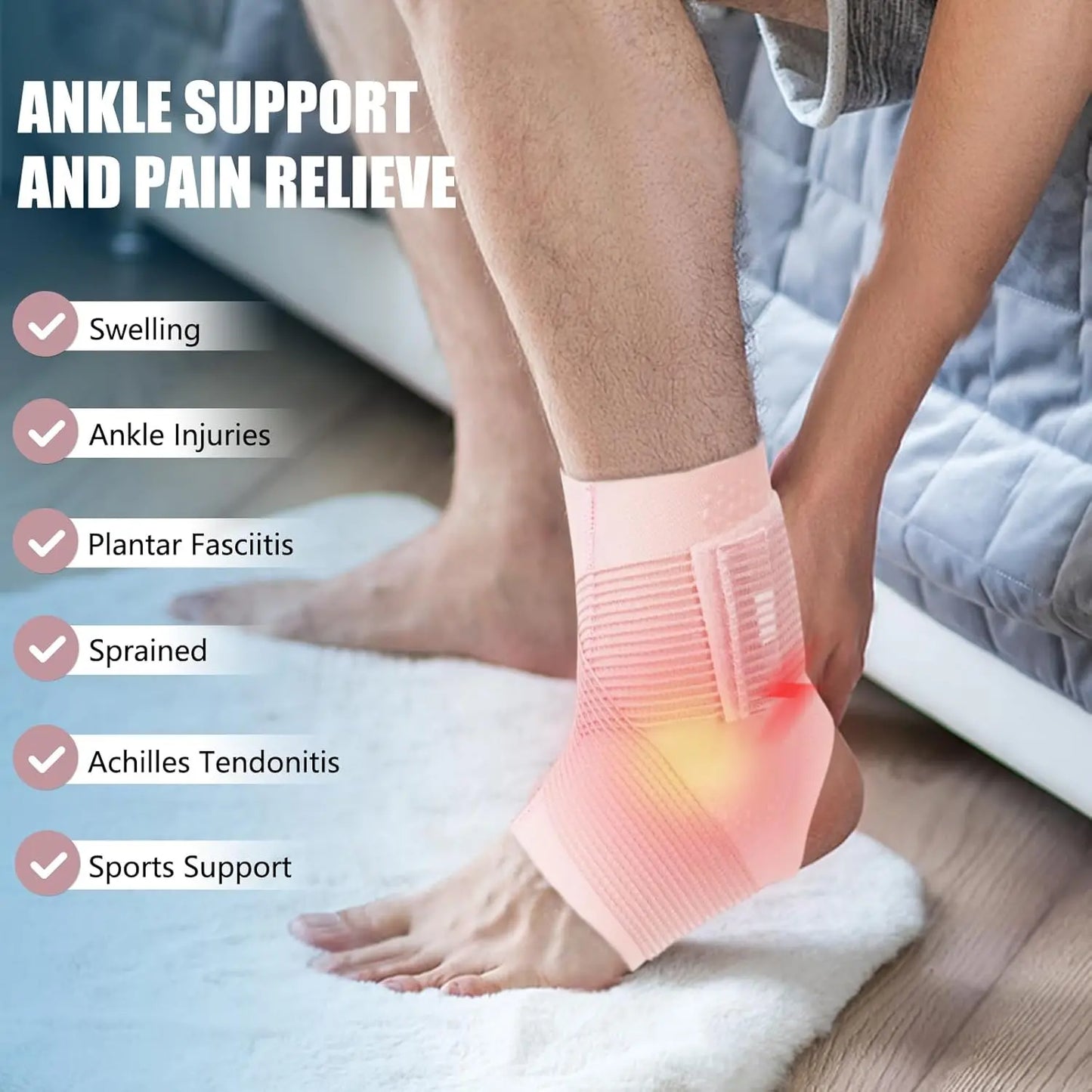 Ankle Brace to Prevent Sprains, Support for Twists, Joint Protector, Thin Design, Ultra-Thin Ankle Strap