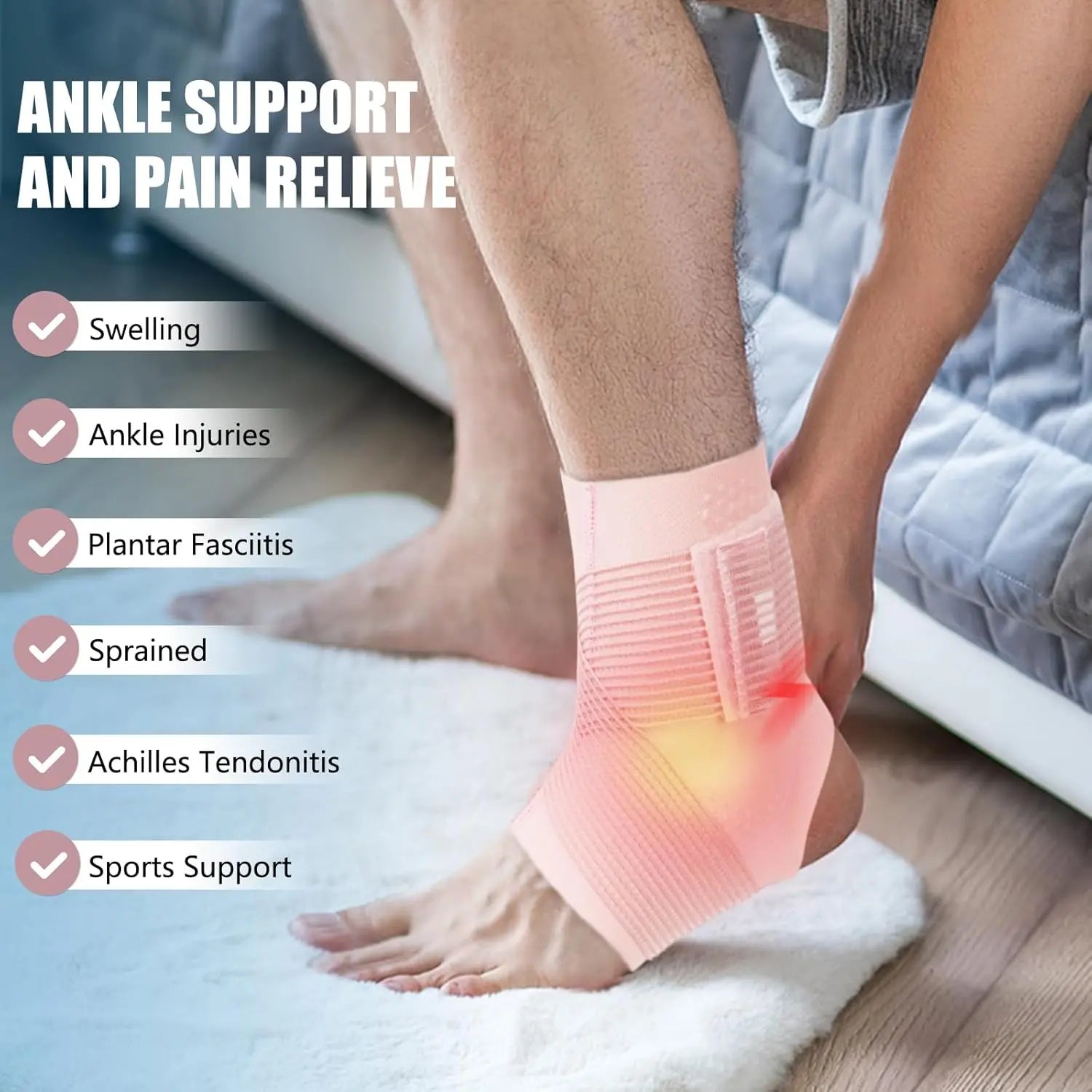 Ankle Brace to Prevent Sprains, Support for Twists, Joint Protector, Thin Design, Ultra-Thin Ankle Strap