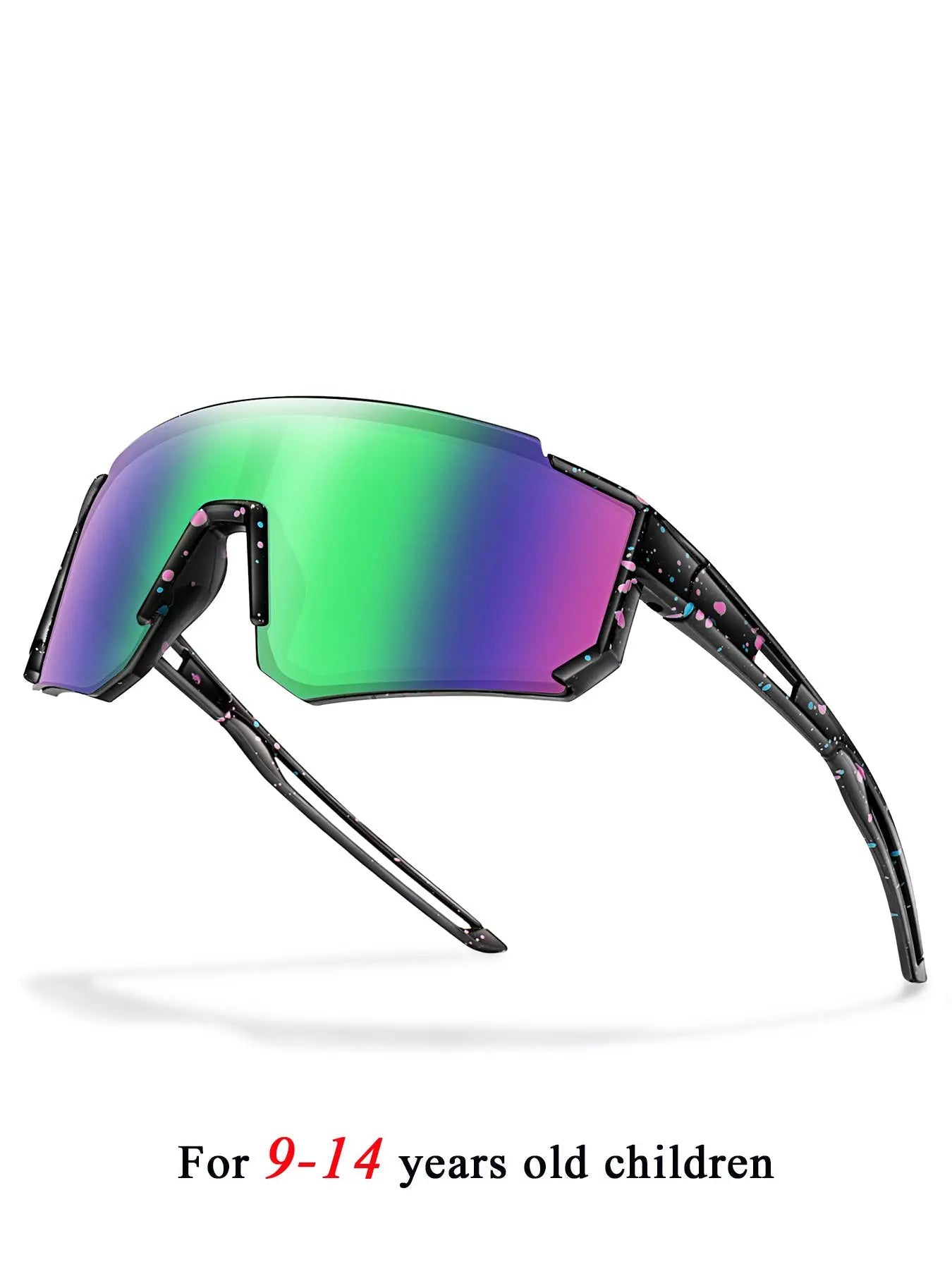 Youth Baseball Sunglasses Kids Outdoor Sports Glasses, Unisex Design, Mirrored Lens, Windproof, for Softball Cycling Hiking Fishing Travel Vacation Beach, Sports Eyewear