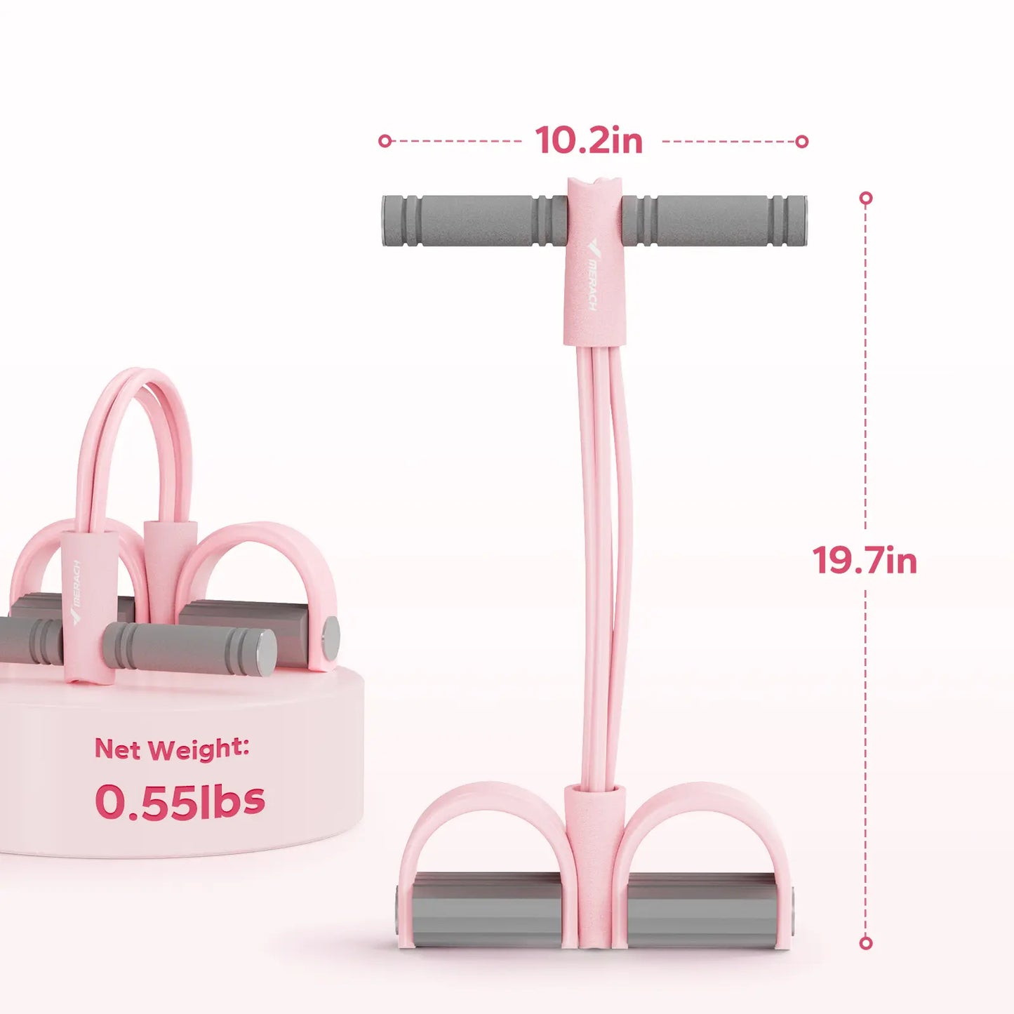 Merach Multifunction Pedal Resistance Band, Elastic Pull Rope Fitness, Full-Body Workout at Home Gym, Exercise Sit-Up, Yoga, Abdominal Training