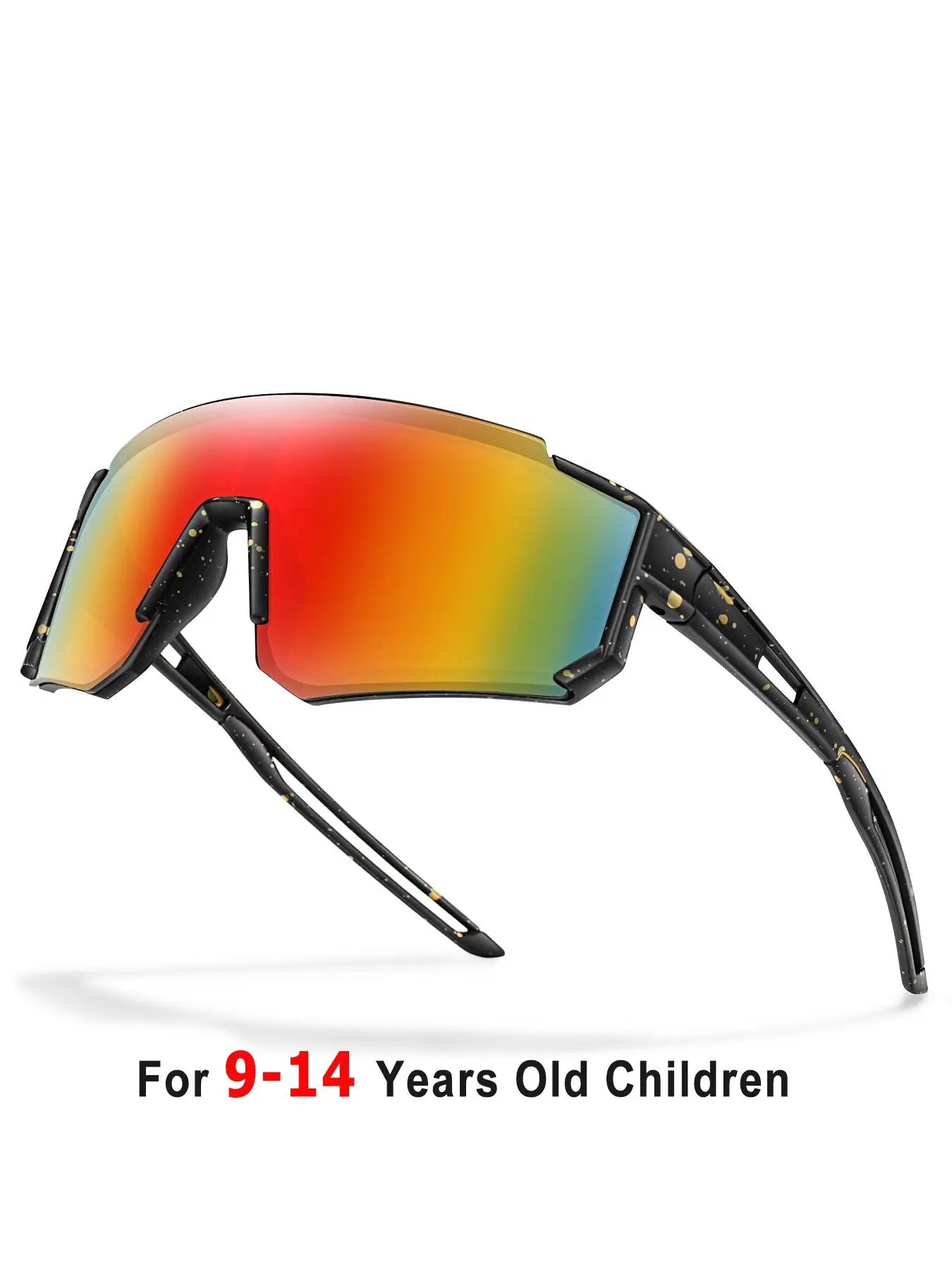 Youth Baseball Sunglasses Kids Outdoor Sports Glasses, Unisex Design, Mirrored Lens, Windproof, for Softball Cycling Hiking Fishing Travel Vacation Beach, Sports Eyewear