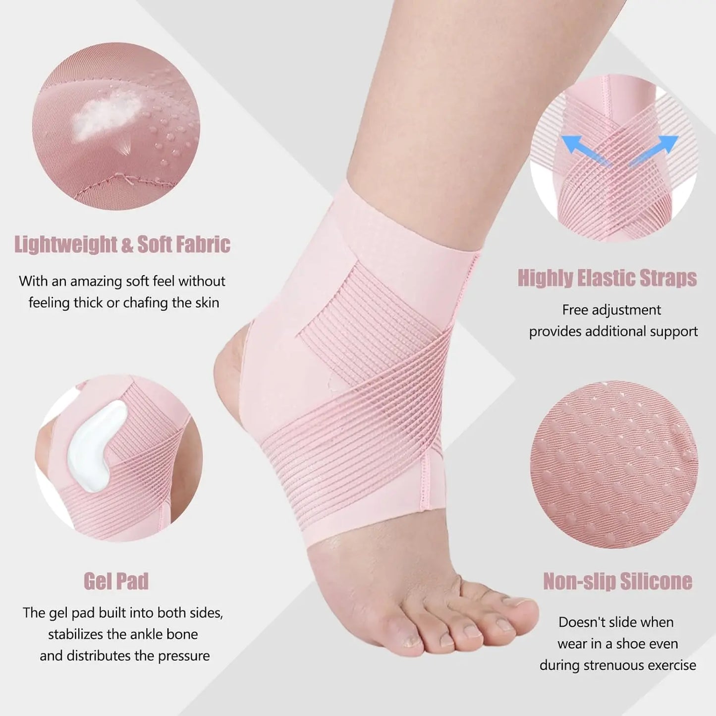 Ankle Brace to Prevent Sprains, Support for Twists, Joint Protector, Thin Design, Ultra-Thin Ankle Strap