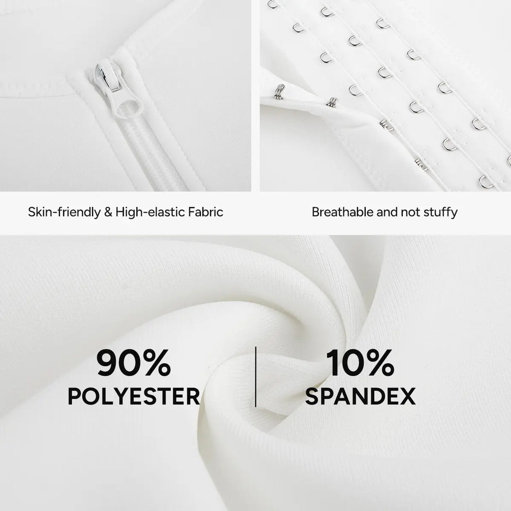 【Nebility】Men'S Waist Trainer Trimmer Compression Vest Steel Bone Support Outdoor Sport Exercise Athletic Shapewear Fitness Zipper Springstatements