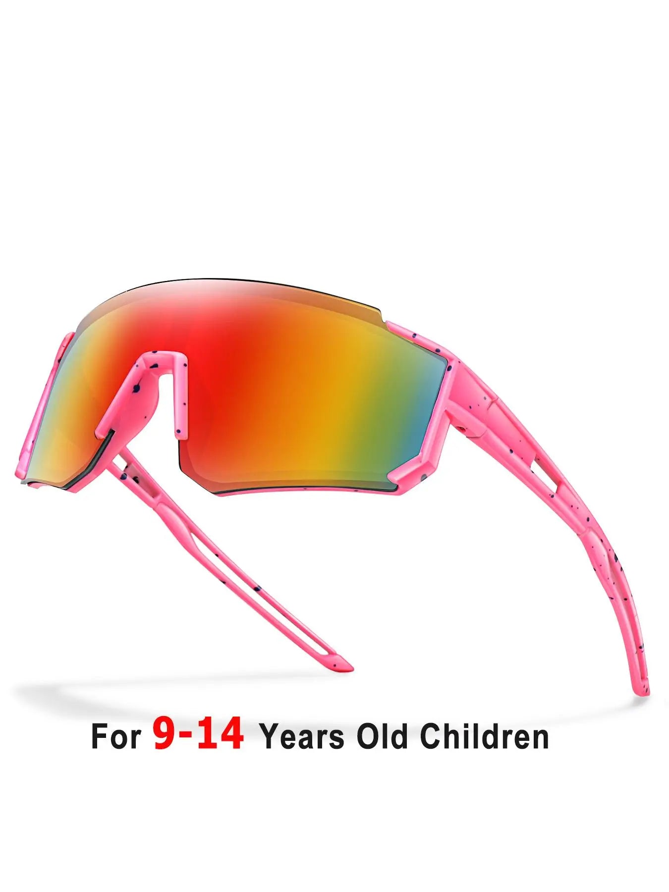 Youth Baseball Sunglasses Kids Outdoor Sports Glasses, Unisex Design, Mirrored Lens, Windproof, for Softball Cycling Hiking Fishing Travel Vacation Beach, Sports Eyewear
