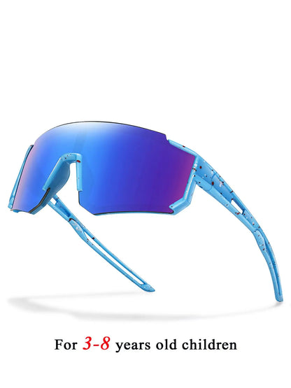 Youth Baseball Sunglasses Kids Outdoor Sports Glasses, Unisex Design, Mirrored Lens, Windproof, for Softball Cycling Hiking Fishing Travel Vacation Beach, Sports Eyewear