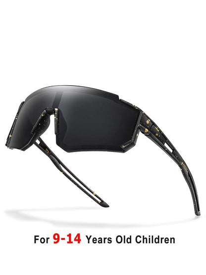 Youth Baseball Sunglasses Kids Outdoor Sports Glasses, Unisex Design, Mirrored Lens, Windproof, for Softball Cycling Hiking Fishing Travel Vacation Beach, Sports Eyewear